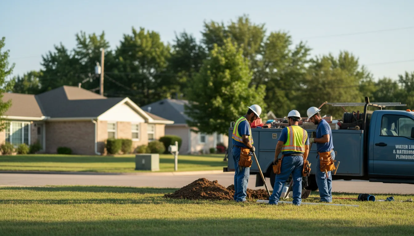 Residential water line and bathroom plumbing service in Lowell, IN